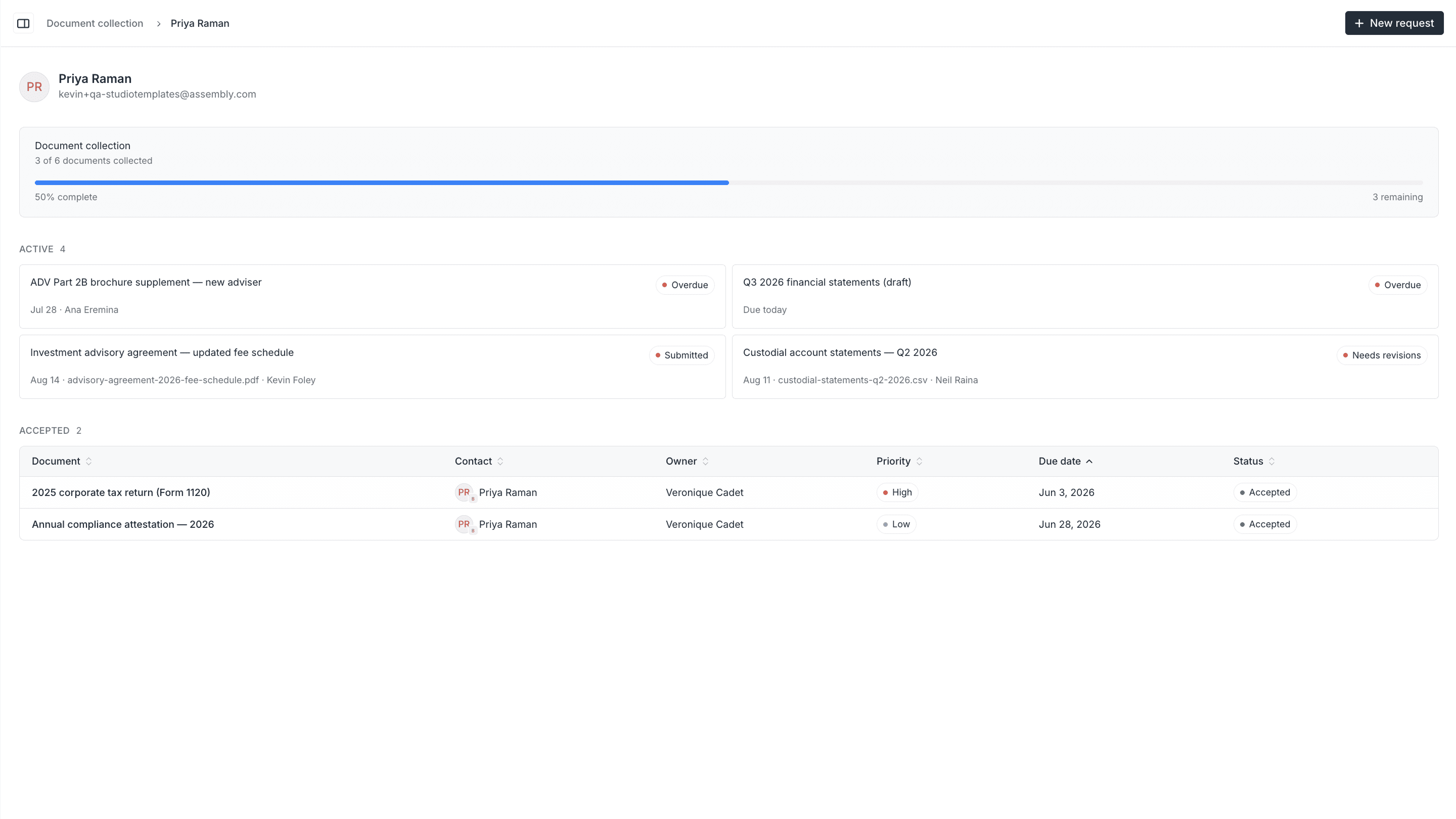 Document collector screenshot